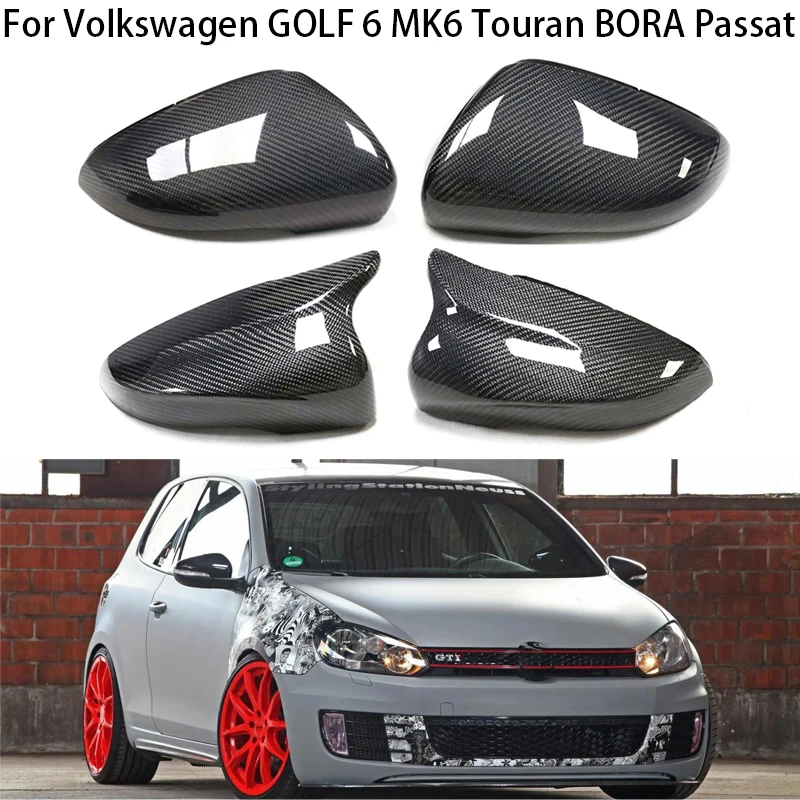 

For Volkswagen GOLF 6 MK6 Touran BORA Passat 2009-2015 Carbon Fiber Car Side Exterior rearview mirror Cover Trim Cap accessories