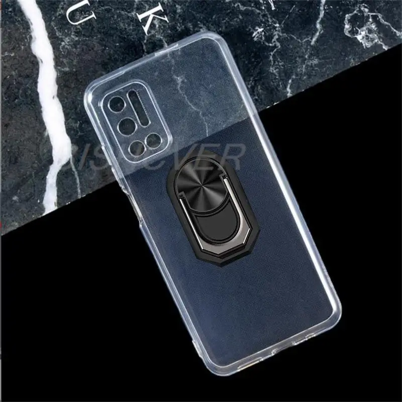 Magnet Phone Case For Doogee N40 Pro Shockproof Soft TPU Silicone Cover On For Doogee N40 Pro Case With Ring Holder