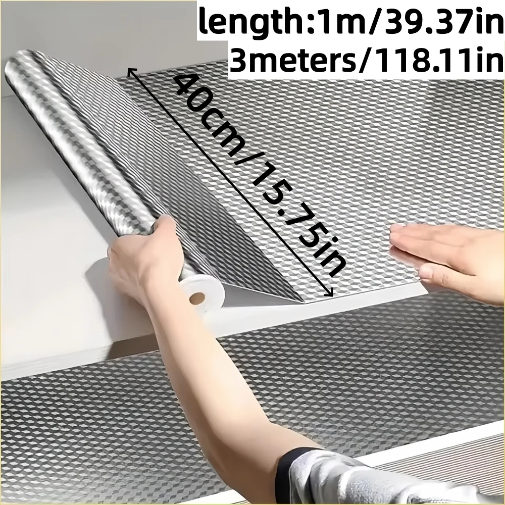 1pc 1/3Meters Kitchen Oil-proof Sticker Heat-resistant Foil Wallpaper for Kitchen Stove Cabinet DIY Self Adhesive Sticker
