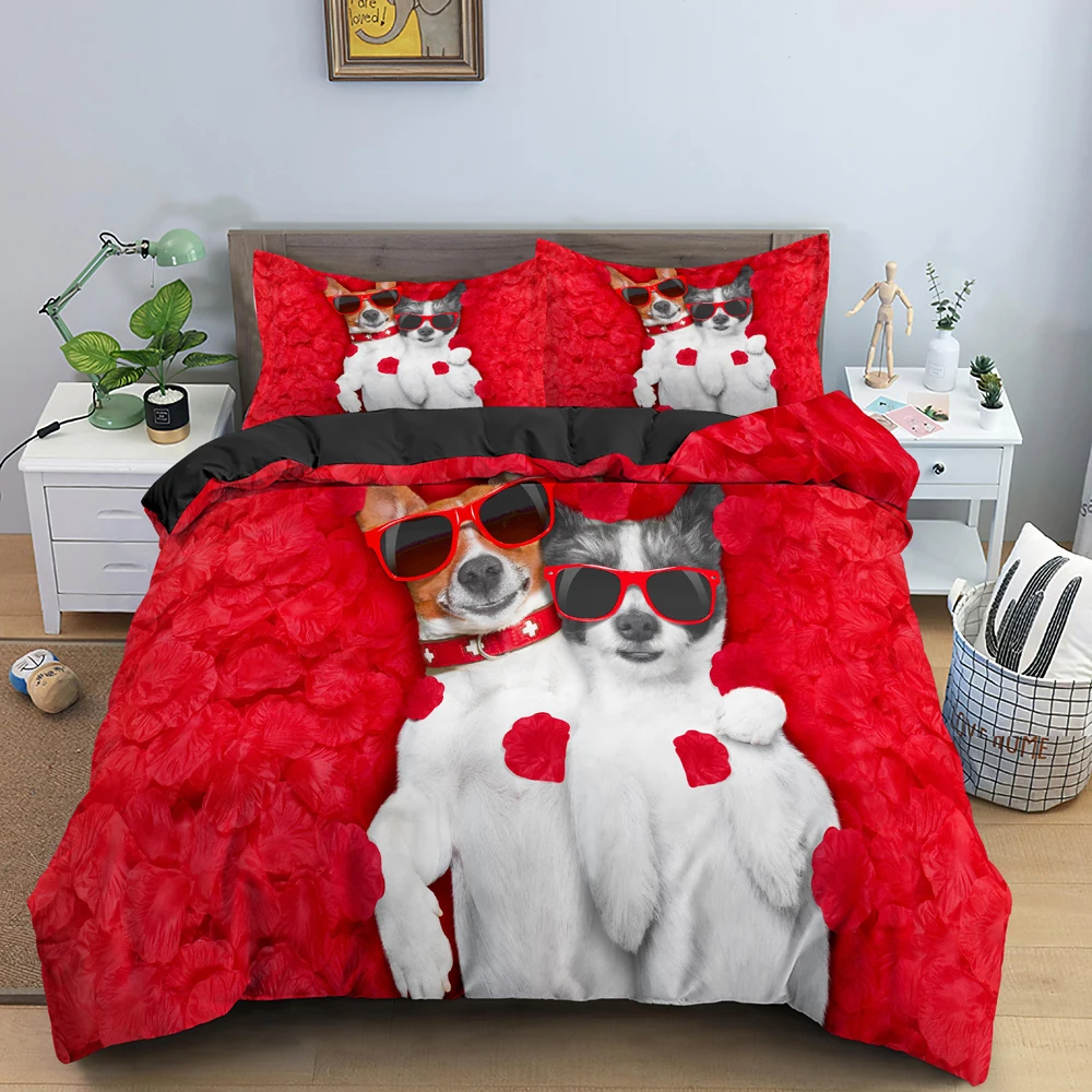 

Bulldog Dog Roses Bedding Set Boys Girls Twin Queen Size Duvet Cover Pillowcase Bed Kids Adult