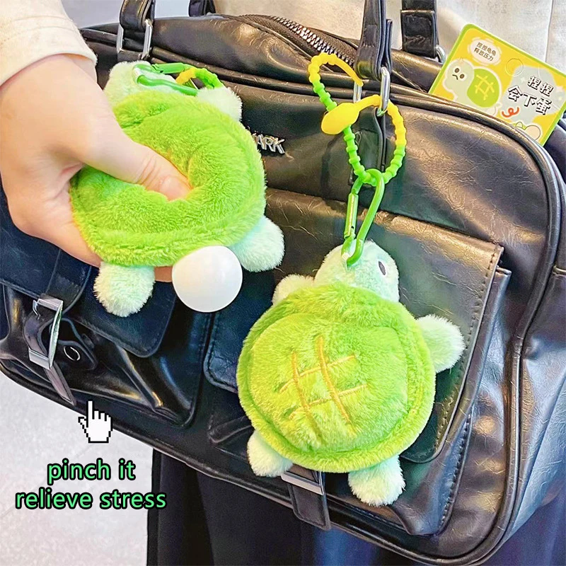 Lay Egg Turtle Plush Keychain Cute Bag Pendant Creative Fluffty Animals Bag Pendant Soft Stuffed Doll Keychain Birthday Gift