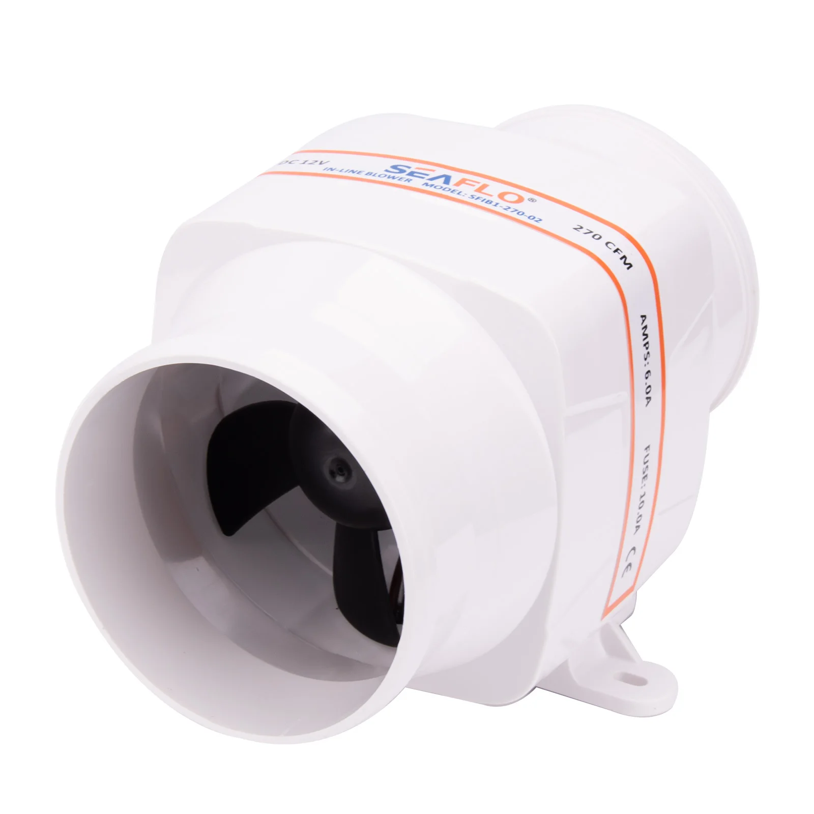 

12 В морской трюмный вентилятор 4-дюймовый 270 куб. футов в минуту — линейный вытяжной вентилятор для лодочной кабины и комнаты с двигателем