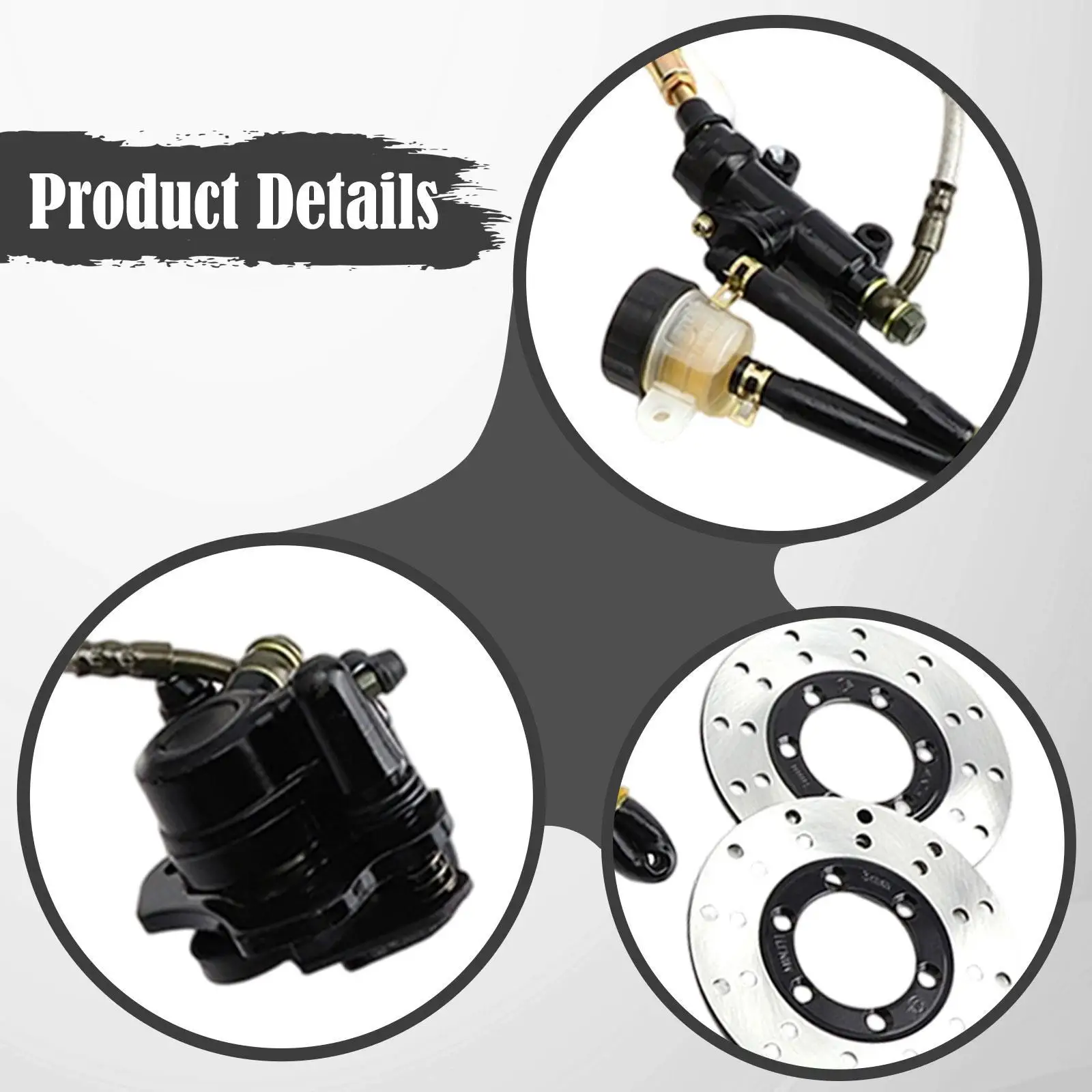 Go Kart Hydraulic Rear Brake Master Cylinder Caliper Kit Metal DIY for Beach Buggy Project