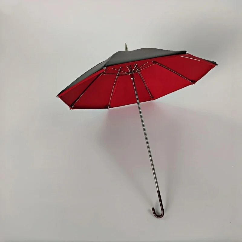 Mini BJD Doll Umbrella - Transparent/Black/Red for 1/4 Doll Photography, Cosplay Accessory, Not for Human Use, Prop Umbrella