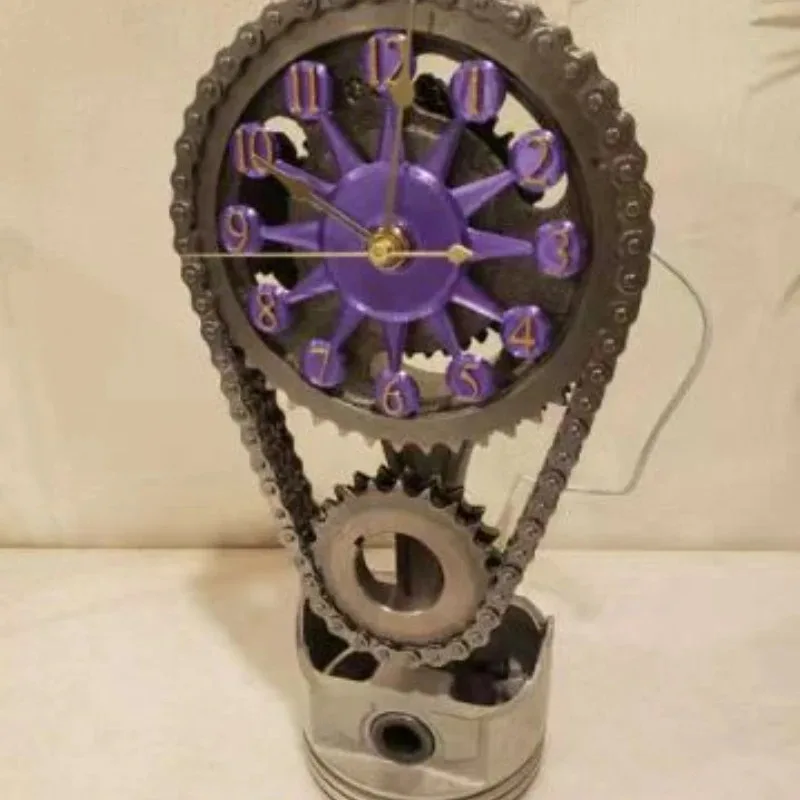 Clock Personalized Creative Retro Chain Gear Clock Decoration Crafts {Subject to the Actual Object}
