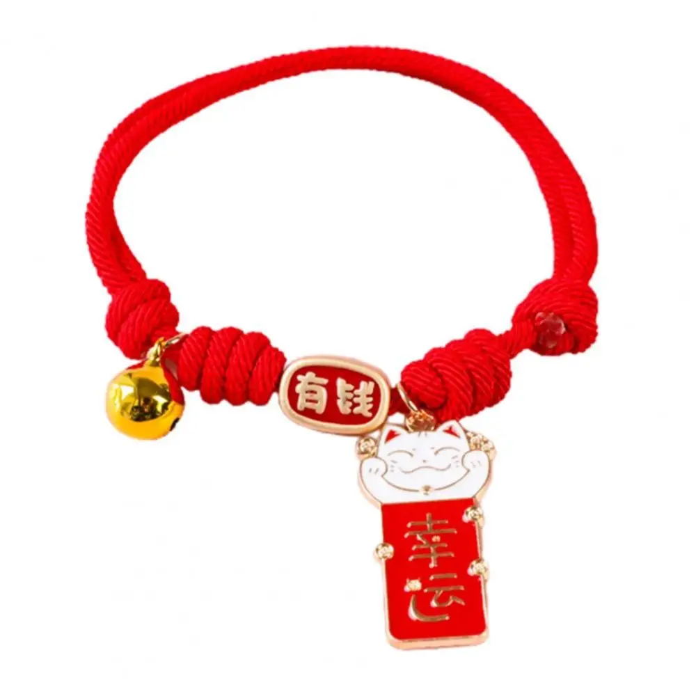 

Creative Handmade Pet Bell Necklace Chinese Style Cute Braided Cat Collar Adjustable Puppy Collar Dog Accessories