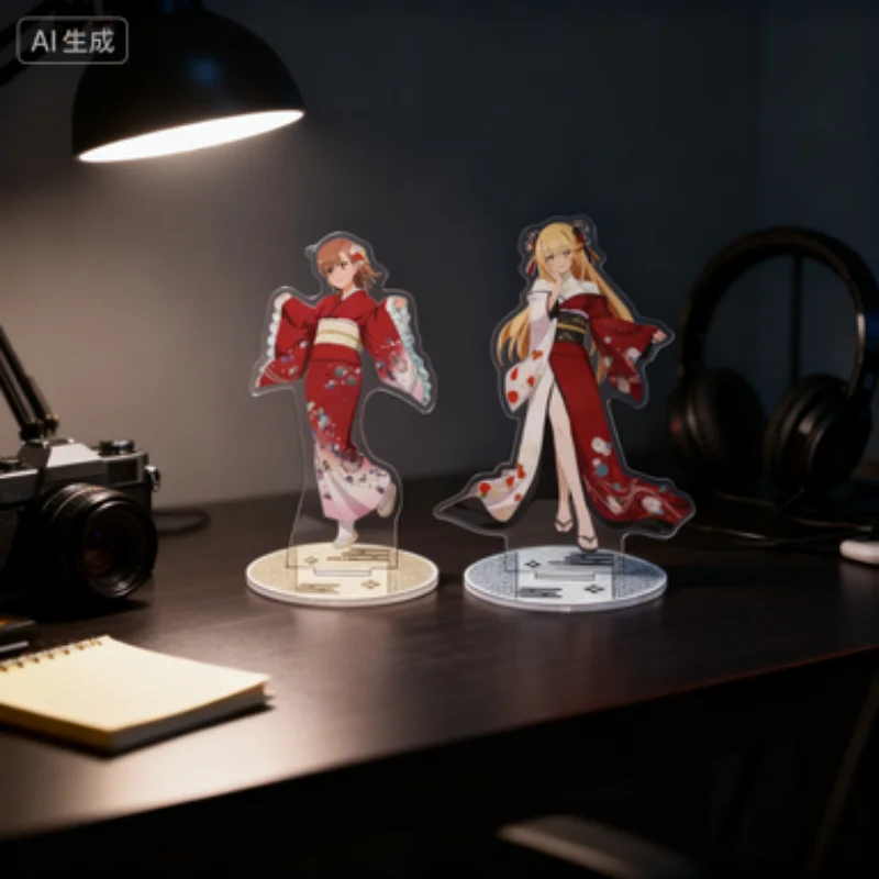 A Certain Scientific Railgun Misaka Mikoto Shirai Kuroko Desk decorations Animated cartoon Anime HD Acrylic Stand Model Plate