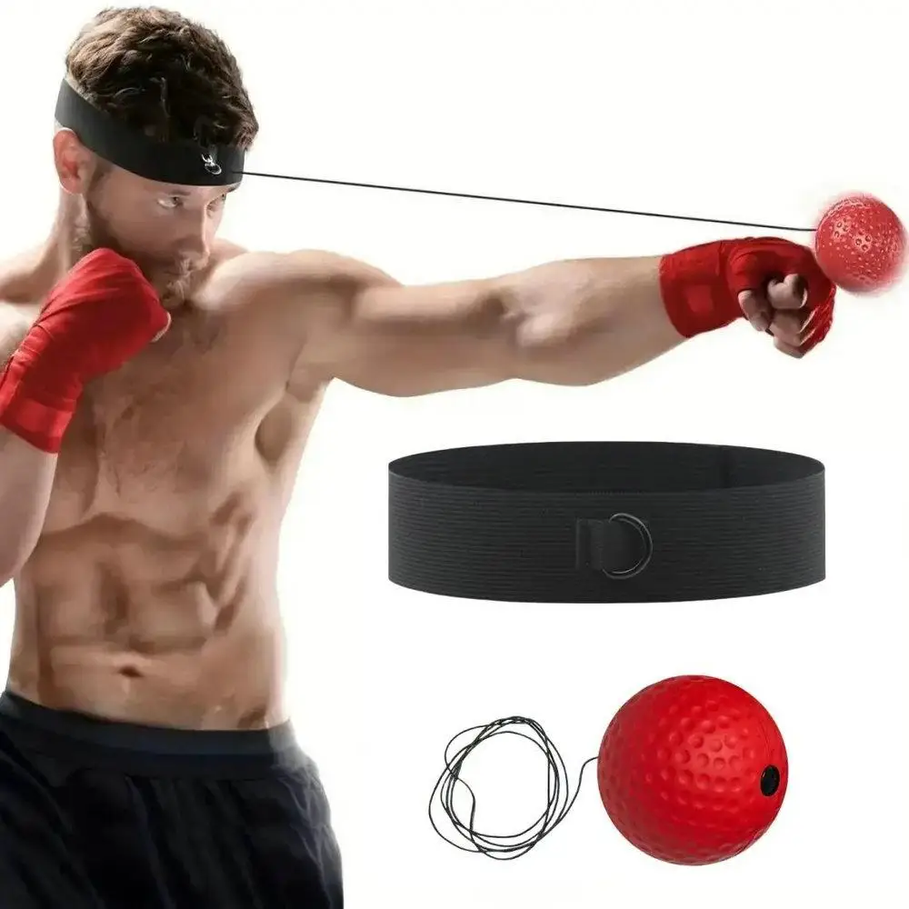 1Pc MMA Boxing Speed Ball Head-Mounted Pu Punch Sanda Training Hand Eye Reaction Home Sandbag Fitness Equipment Gym Muay Thai