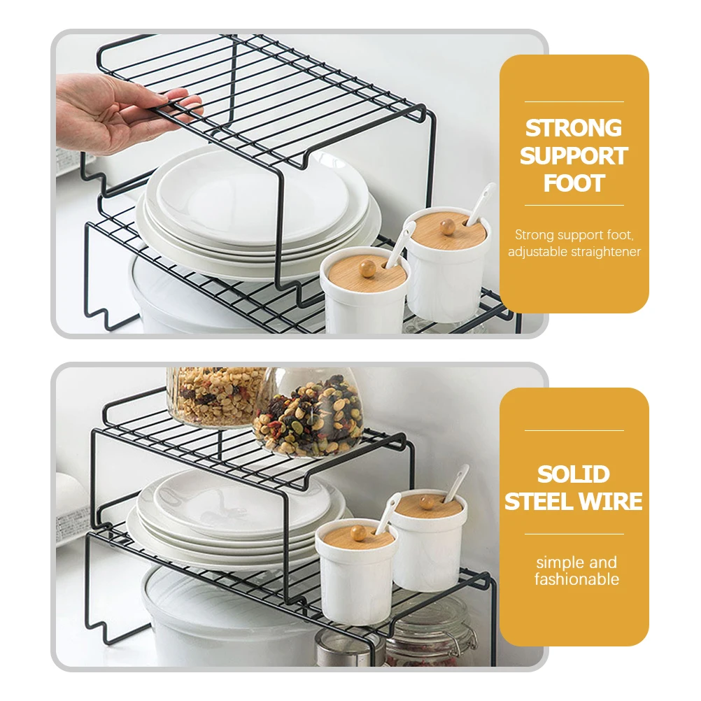 

Wrought Iron Spice Rack Organizer Kitchen Countertop Storage Shelf Cabinet Holder Pantry Condiment Snack Coffee Wares
