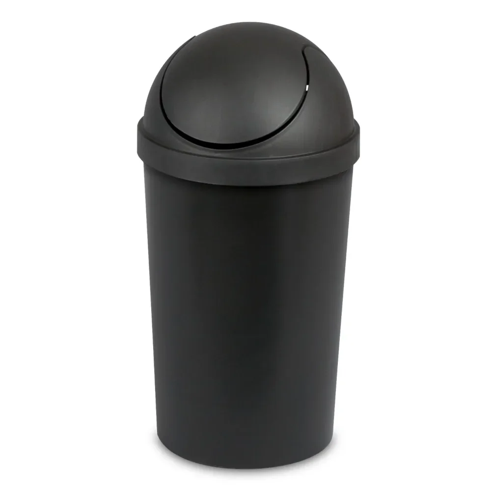 

3 gal Hot Sale.NEW.Sterilite Plastic Round Swing Top Bathroom Trash Can, Black.Limited time promotion..Free shipping