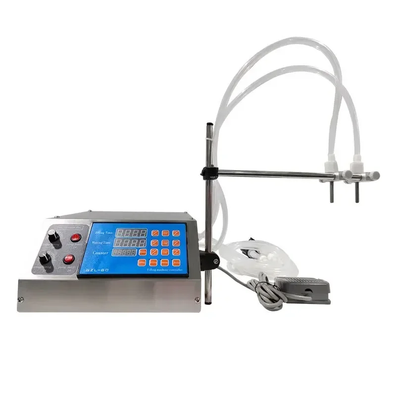 Double Head กึ่งอัตโนมัติปั๊มไดอะแฟรมเครื่องบรรจุของเหลวน้ําหอมน้ํามันหอมระเหยเครื่องบรรจุของเหลว 4L