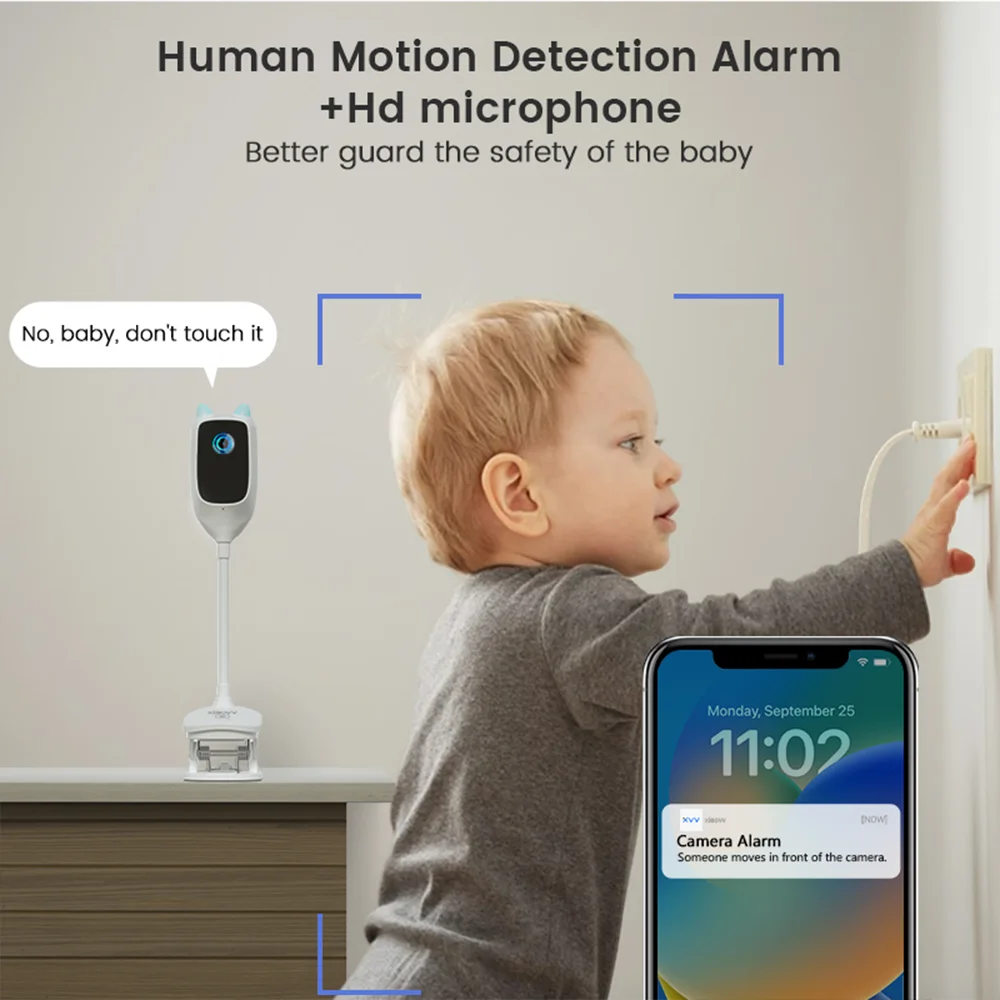 XIAOVV 4MP 5/2.4GHz WiFi intérieur sécurité à domicile Mini caméra IP intelligente CCTV caméra pour animaux de compagnie bébé moniteur vidéo 24/7 caméra de Surveillance