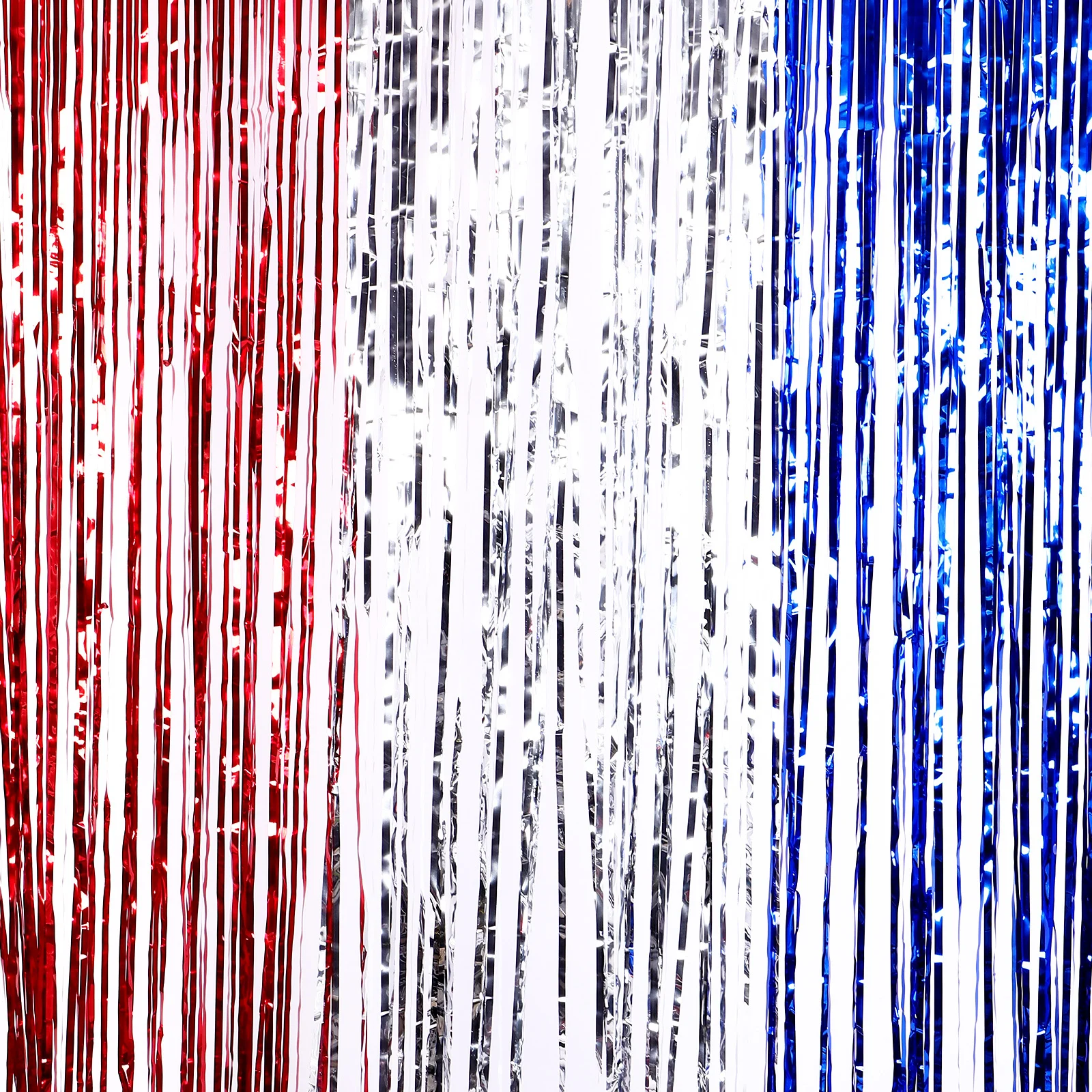 

2Pcs Independence Day Fringe Curtain Foil Tinsel Party Decor Backdrop 4th of July Photo Booth Decoration Festival Backdrop