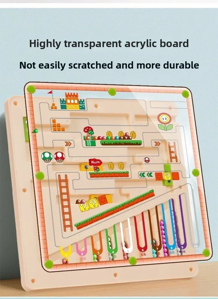 Magnetisches Farb- und Zahlenlabyrinth, Lernspielzeug, Farbzuordnungsspielzeug, Montessori-Spielzeug für Kinder, fördert die Konzentrationsfähigkeit, Geschenk. – Detail 2