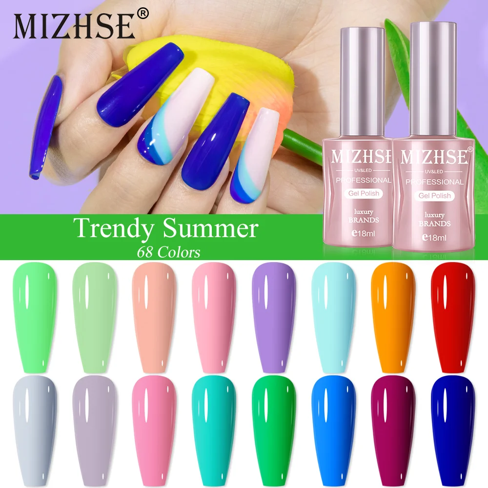 Mizhse 6 Stuks Kleuren/Set Gel Nagellak Top Coat Led Gel Lak Nail Art Uv Gel Polish Weken Van Design Manicure Leerling Kit