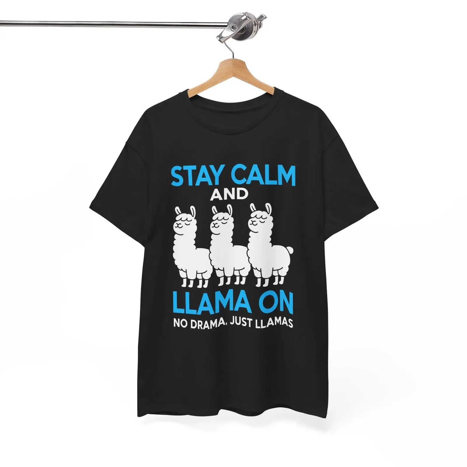 Stay Calm Llama On T Shirt Cute Animal Lover Funny vintage Washed graphic Slightly Stretched fashion Breathable homme Casual