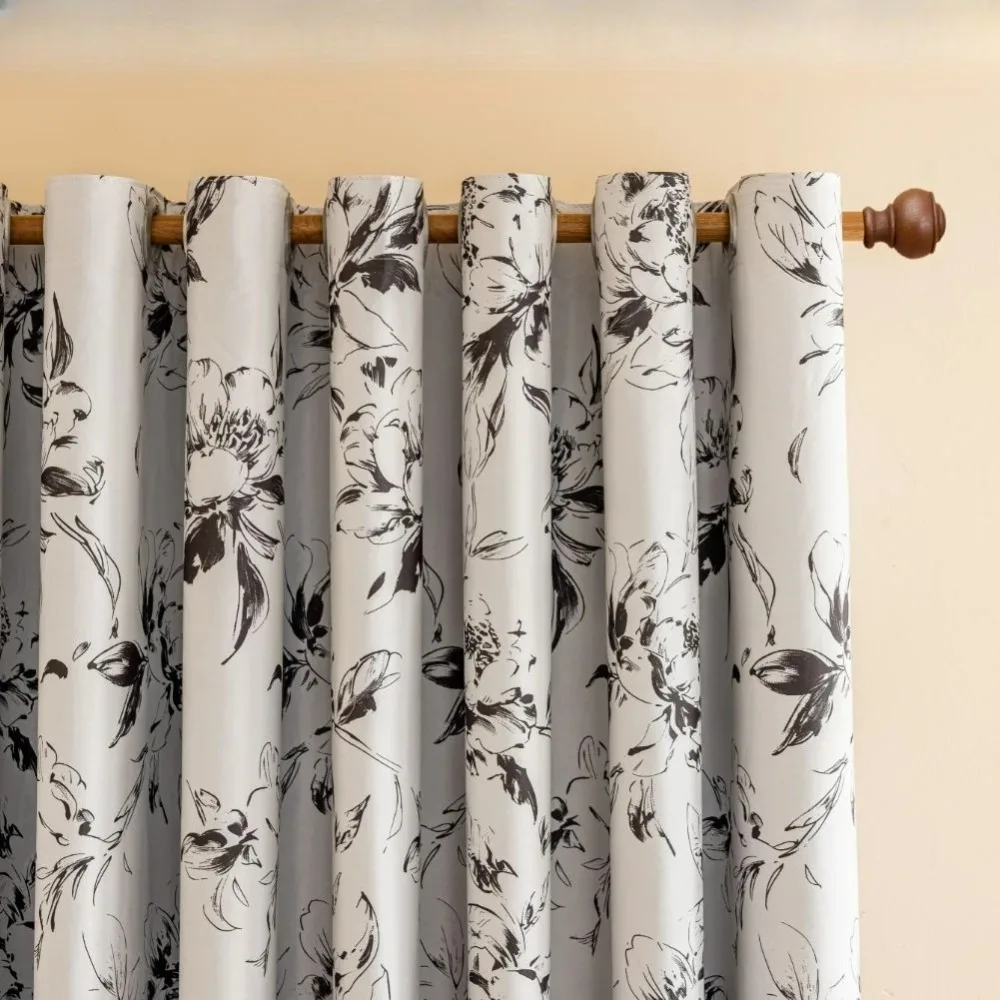 

Floral Printed Blackout Curtains Window Shades for Living Room 1PC