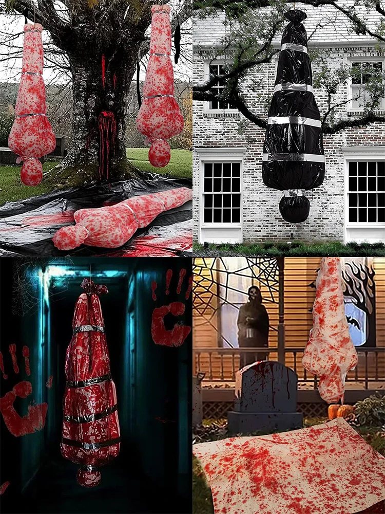 

Горячая надувная трупа, страшный подвесной декор на Хэллоуин, уличная страшная сумка для трупа, жуткий дом с привидениями, реквизит, украшение на тему ужасов