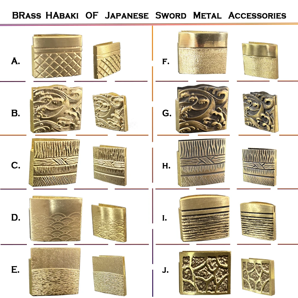 Artesanía de metal, latón Habaki-Habaki cobre, Habaki para latón Katana, Wakizashi, espada Habaki, espada samurái, Habaki