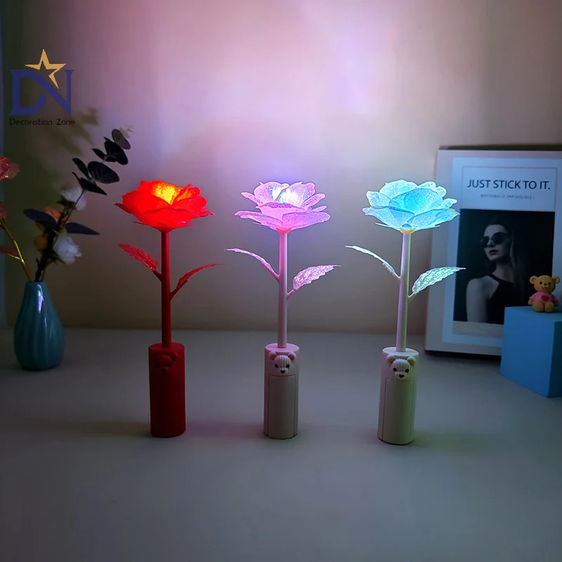 

Beautiful Little Bear Rose Night Light, Ideal Christmas & Valentine's Day Gift