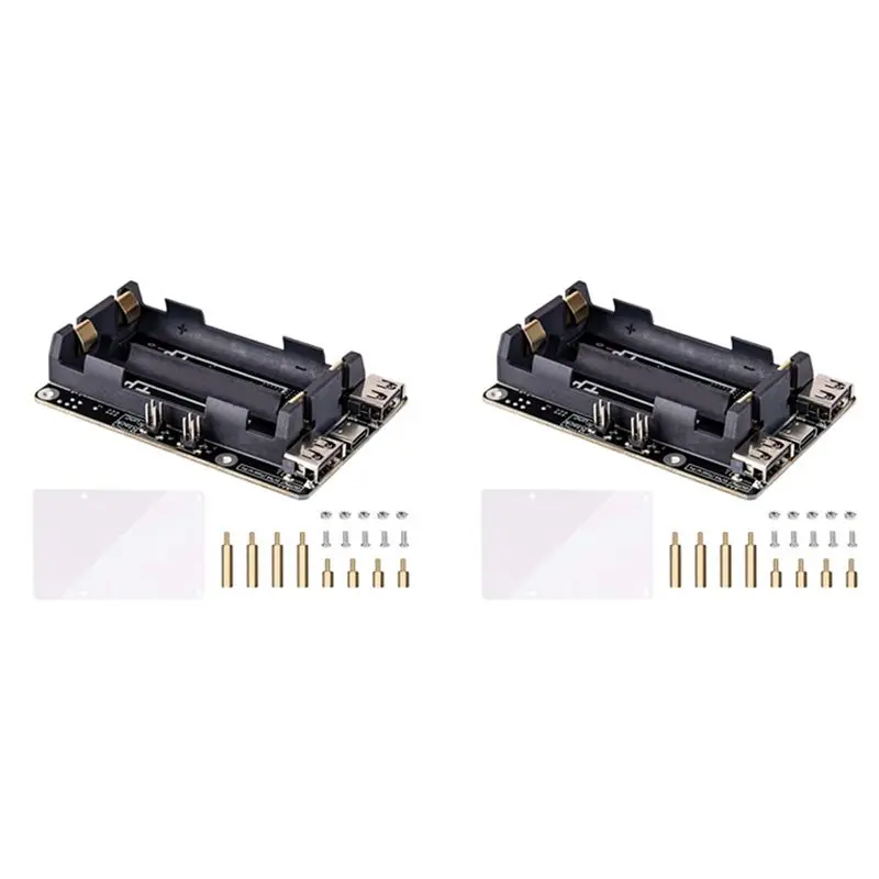Delicate Texture-2X For Raspberry Pi 4 UPS Power Supply Uninterrupted UPS HAT 18 650 Backup Battery Power Supply Expansion Board