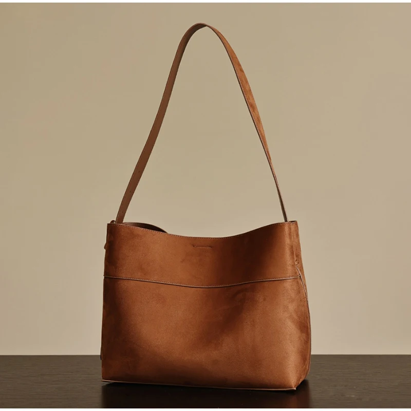 

Autumn Winter Frosted Shoulder Bag High-end Women's Luxury Simple Handbag Magnetic Snap Design Large Capacity Casual Tote Bag