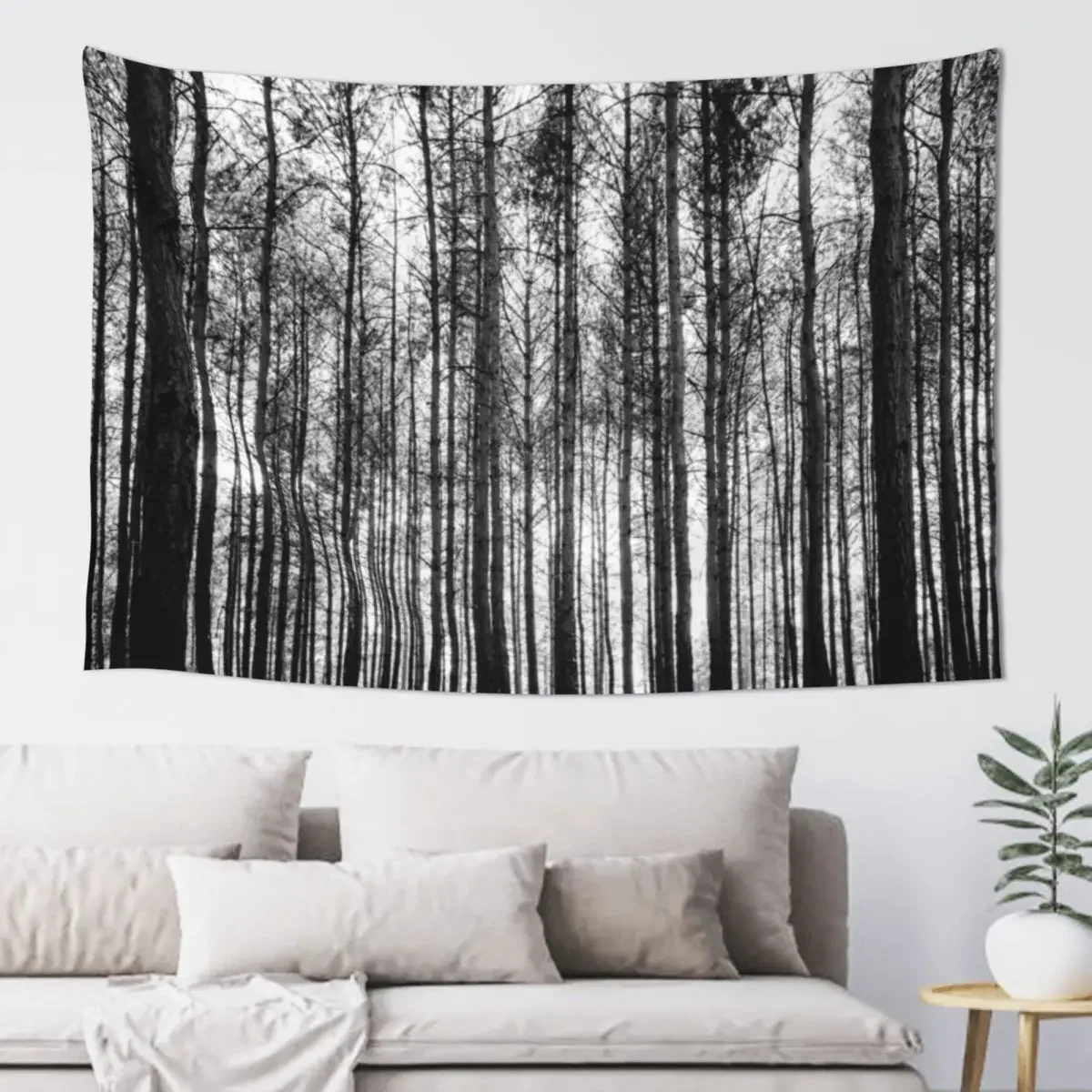 

trees in forest landscape - black and white nature photography Tapestry Home Decoration Accessories Home Supplies Tapestry