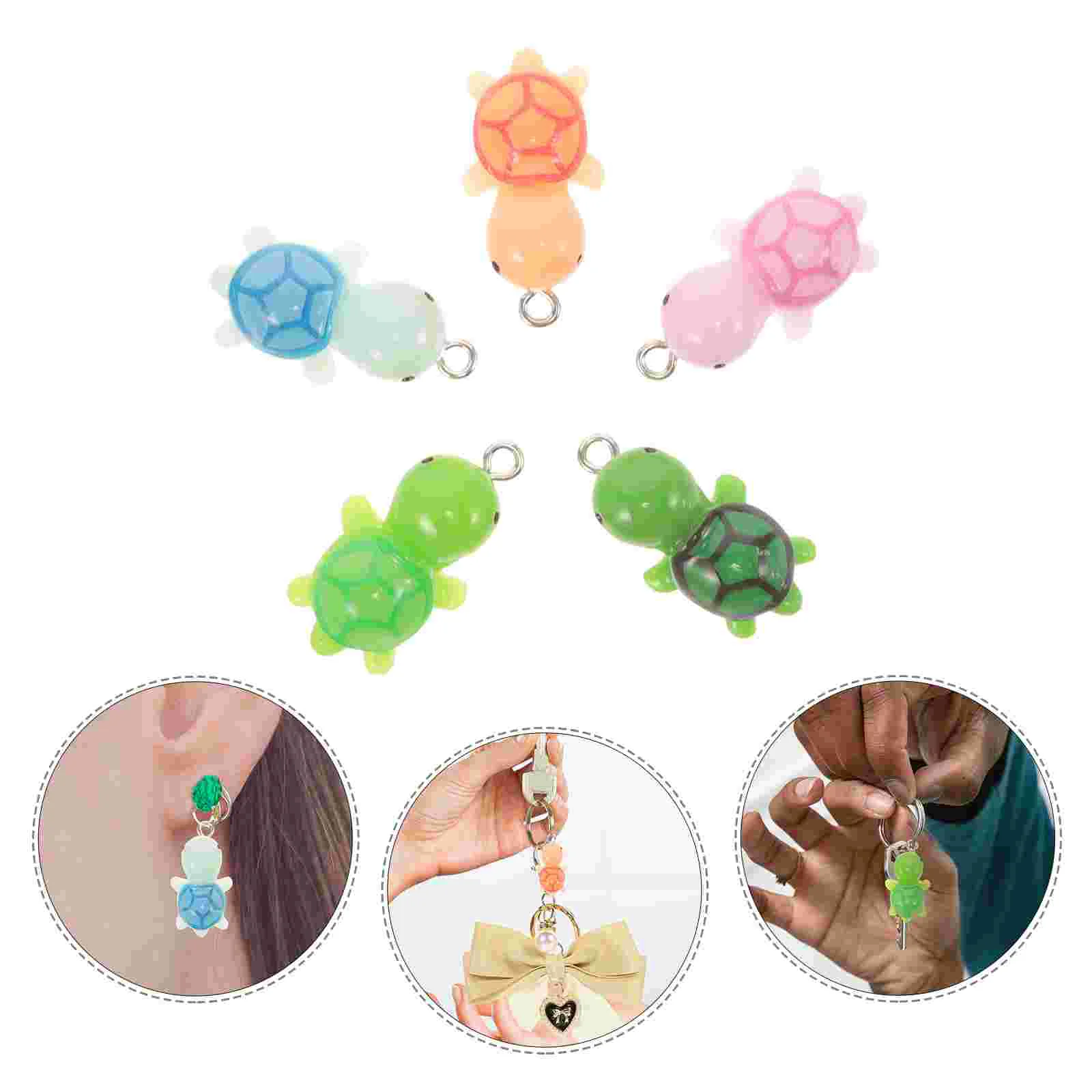 

20 Pcs Cartoon Turtle Pendant Charms for DIY Jewelry Necklace Amulet Making Plastic Earrings