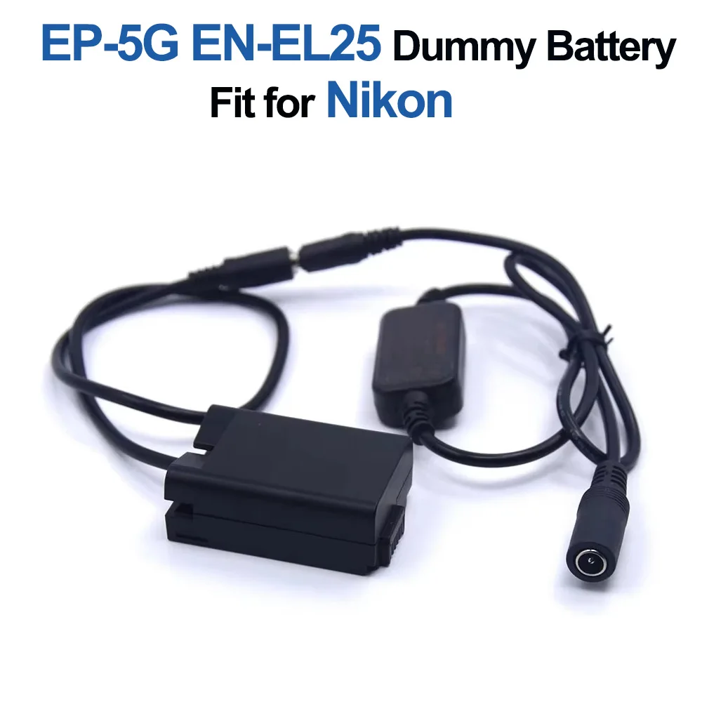 

12V-24V Step Down Cable EN-EL25 EN EL25 Dummy Battery EP-5G DC Coupler Fit for Nikon Z50 ZFC Camera