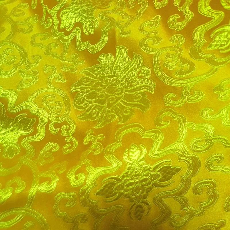 High quality Yellow Metallic Jacquard Brocade Fabric, 3D jacquard yarn dyed fabric for clothing,bedding,bag,curtain