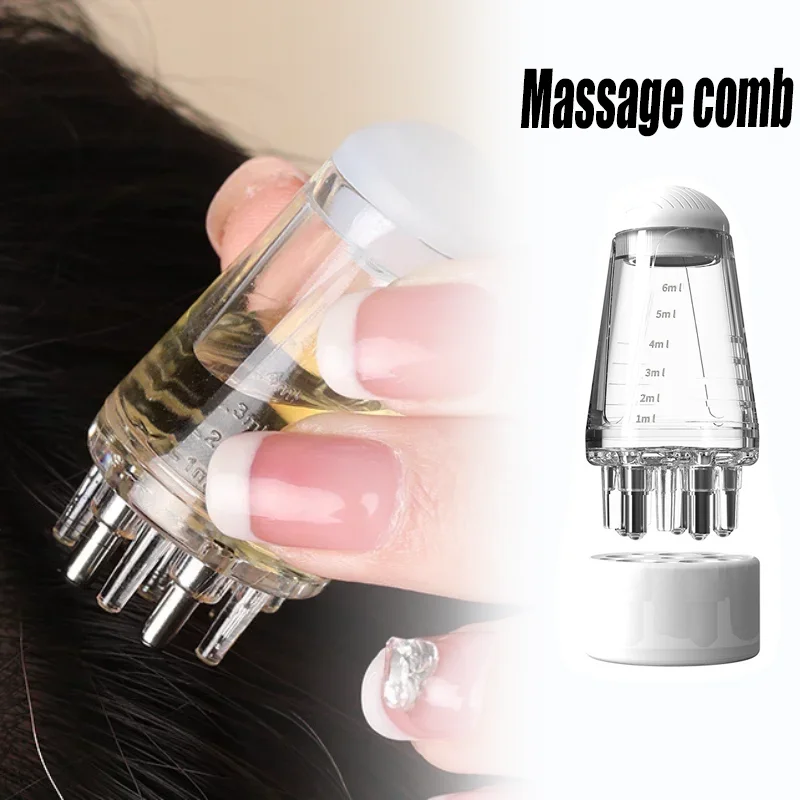 Scalp Care Liquid Comb Hair Growth Essential Oil Applicator Roller Ball Hair Strengthening Liquid Dispenser Comb Massage Comb