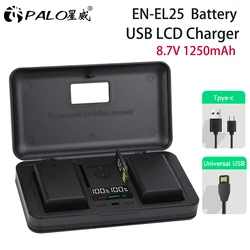 PALO EN-EL25 EN EL25 Rechargeable Li-ion Battery + Storage Box LCD Dual Charger For Nikon Z30 Z50 ZFC Z 50 Z FC Camera Battery