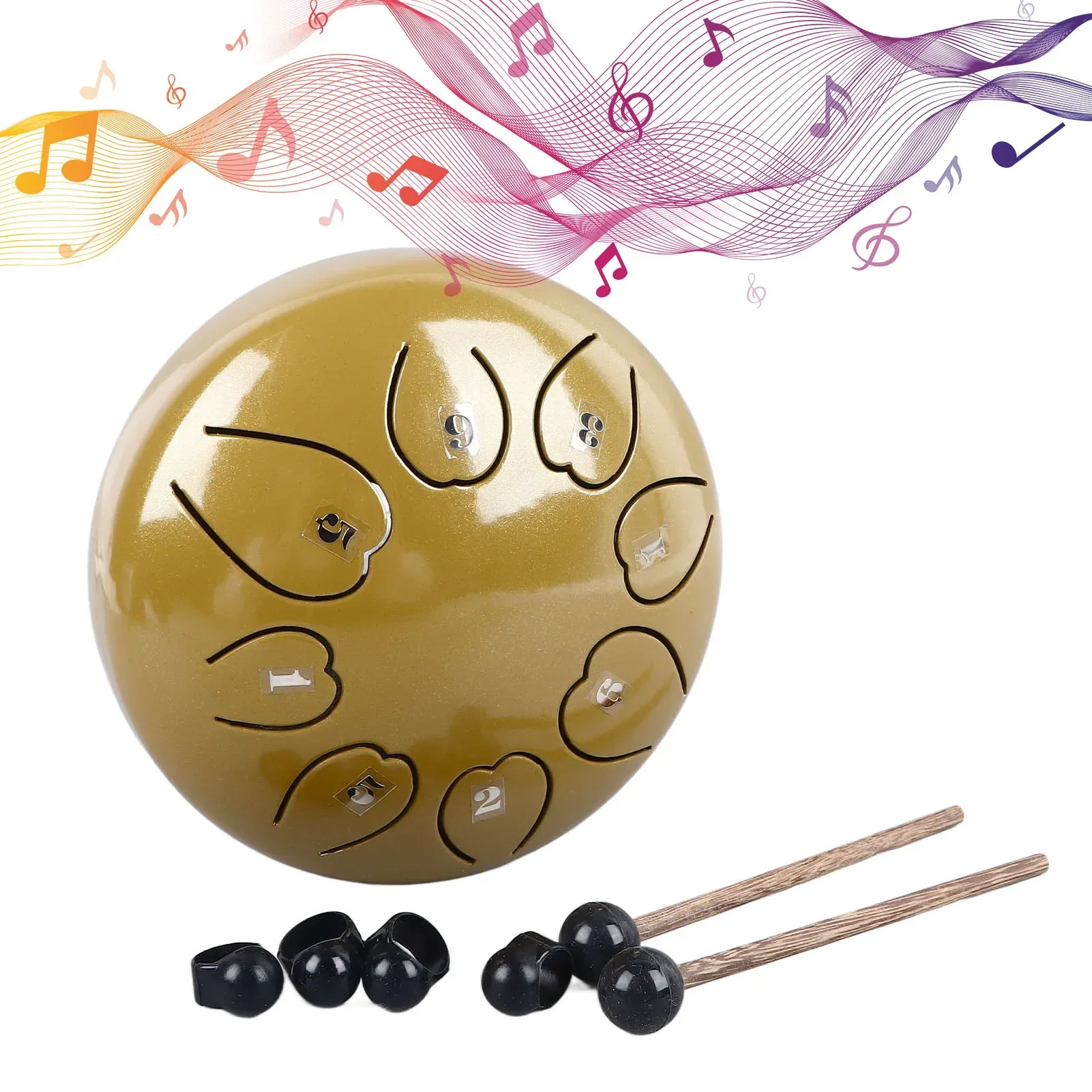 

Барабан для языка, 6 дюймов, 8 нот, прозрачный резонансный, приятный звук, беспокойство, стальной ручной барабан, мини-инструмент для ударных инструментов