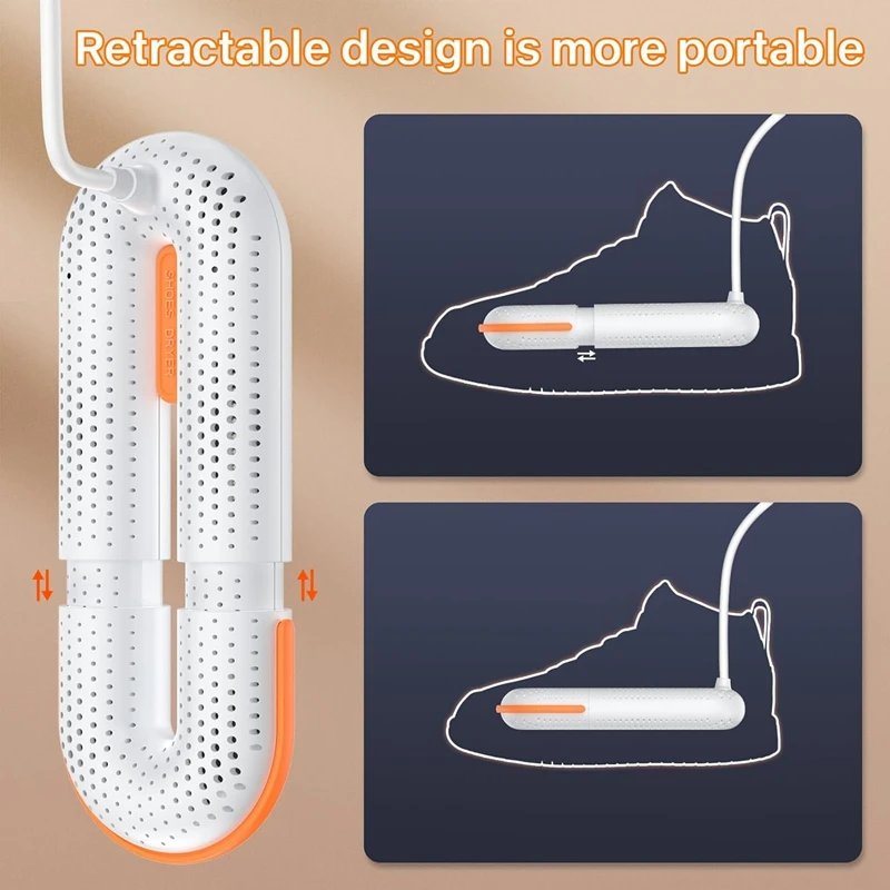 Sèche-chaussures portable rétractable, sèche-chaussures T1 à l'intérieur, sèche-chaussures avec prise UE, durable et facile à installer