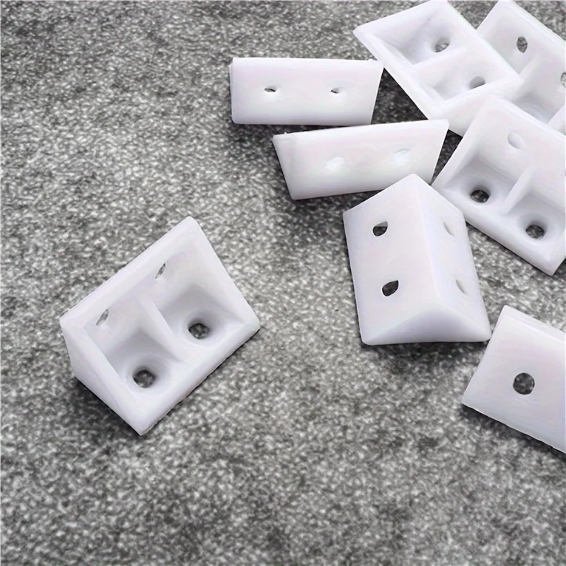 Durable Nylon Corner Brackets: 90-Degree Right Angle Connectors for Cabinets & Furniture - Corrosion-Resistant White Plastic