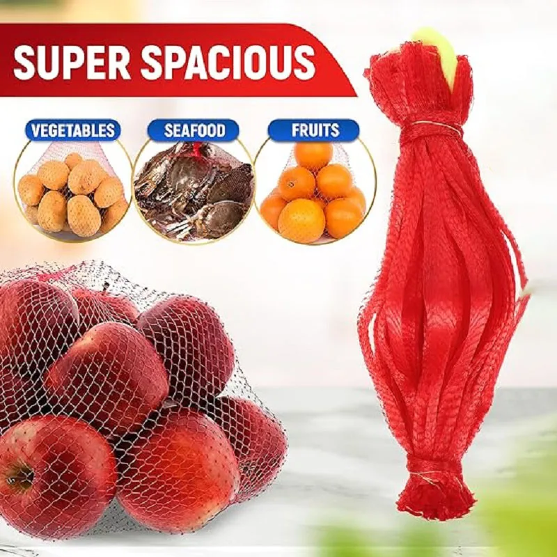 100pcs Hanging Watermelon Mesh Bag Reusable Fruit Storage Net Bag for Honeydew Melon Vegetables Shellfish