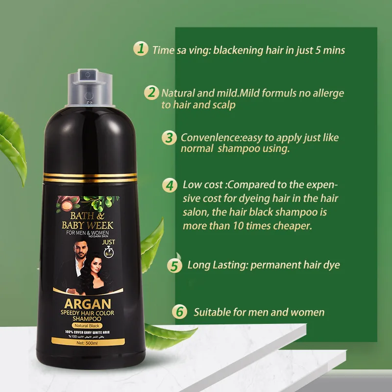 Hair Dye Shampoo Natural Lasting Coloring Deeply Nourishing Reduce Breakage Promote Scalp Health Hair Dyeing Shampoo