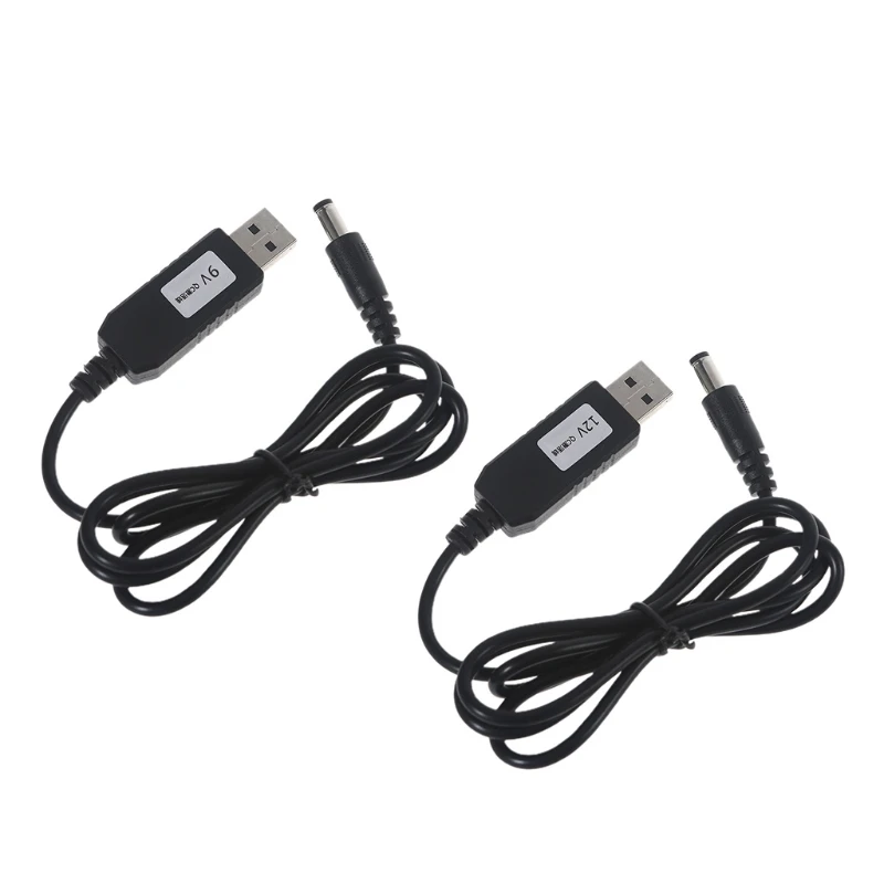 QC3.0 USB to 12V 9V Step Up Cable 5.5x2.1mm Good Compatibility