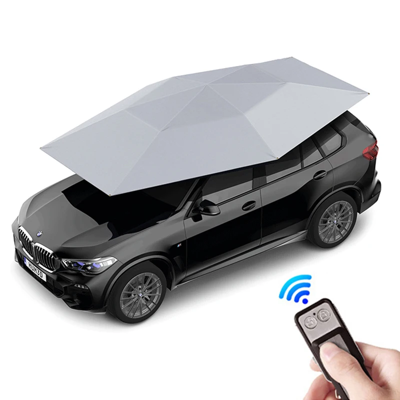 Portable Folding Outdoor Automatic Car Umbrella Sun Shade Wind-Resistant Car Top Umbrella With Remote Control Wireless