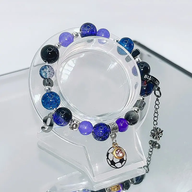 BLUE LOCK Bracelets Mikage Reo Beaded Bracelet for Women Cosplay Chigiri Hyoma Metal Accesorios Isagi Yoichi Bangles Soccer Gift