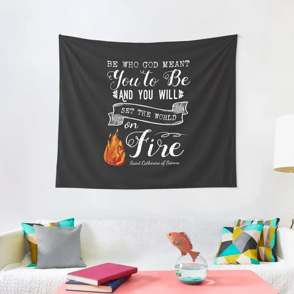 

St. Catherine of Sienna Religious Sayings Tapestry Nordic Home Decor Custom Bed Room Decoration Tapestry