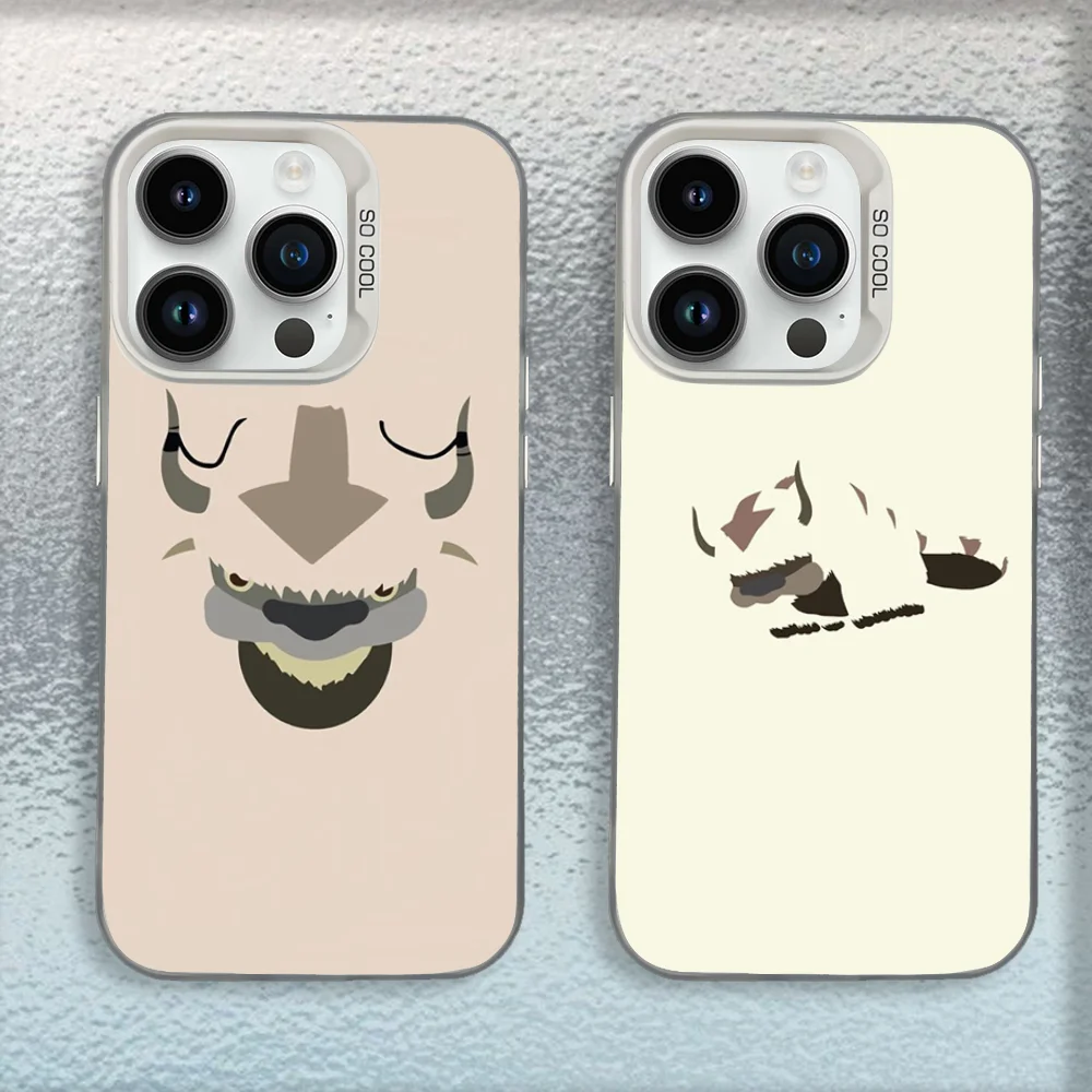 

A-Avatar Appa Yip Yip Phone Case For iPhone 16,15,14,13,12,11,Mini,Pro,SE,MAX White Matte Shockproof Cover