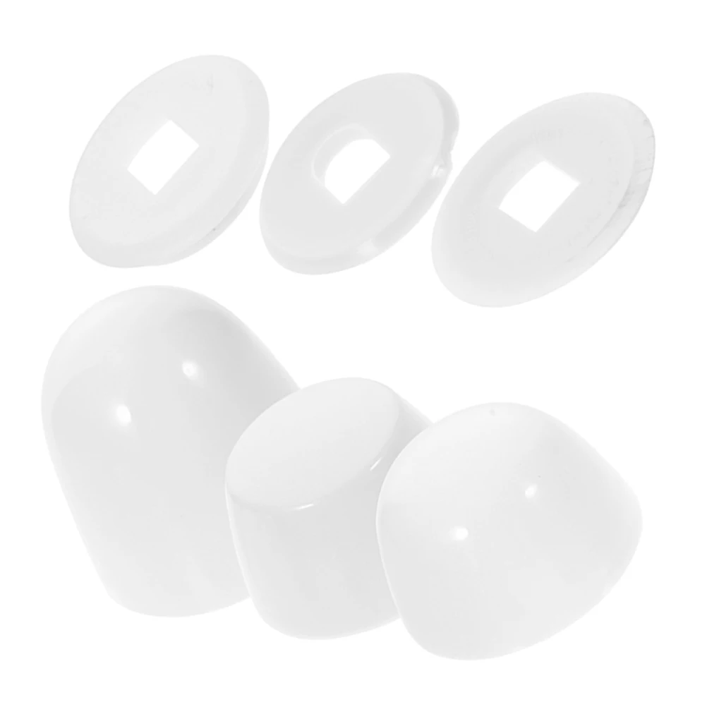 

3 Pcs Screw Decorative Covers ABS Plastic Toilet Bolt Caps Round Push on Covers for Anchor Screws Bowl Universal Fit