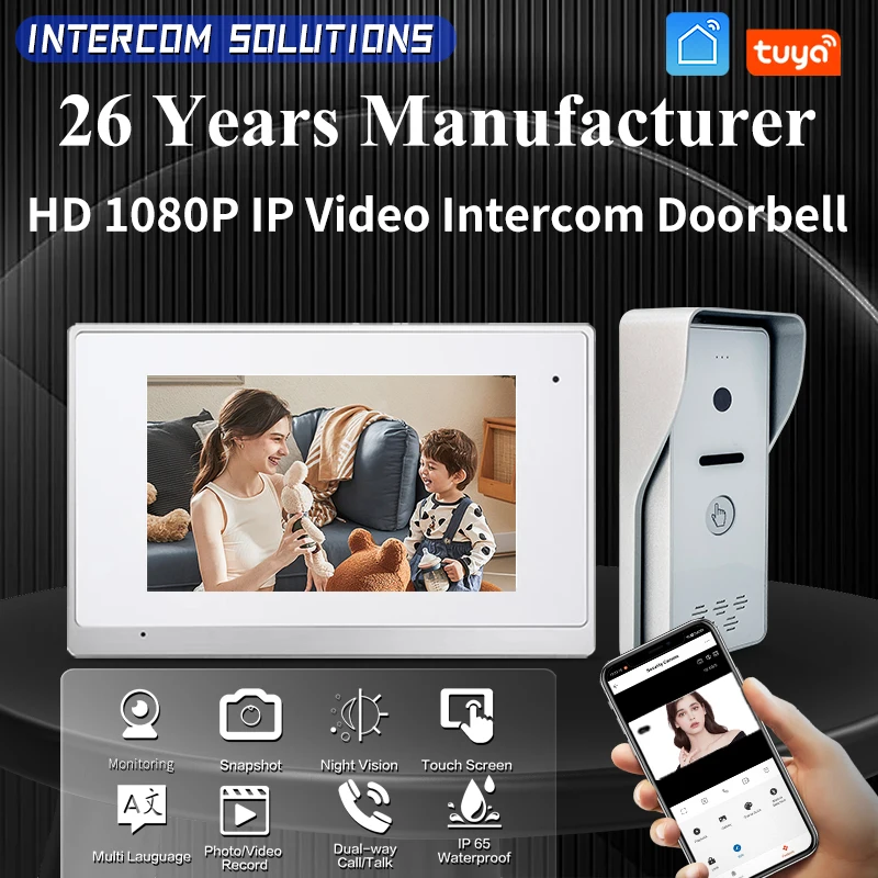 

Factory Smart CAT5/ CAT6 Cable Video Phone Doorbell Intercom HD Wifi TUYA Ring Door Bell Camera Video Doorbell