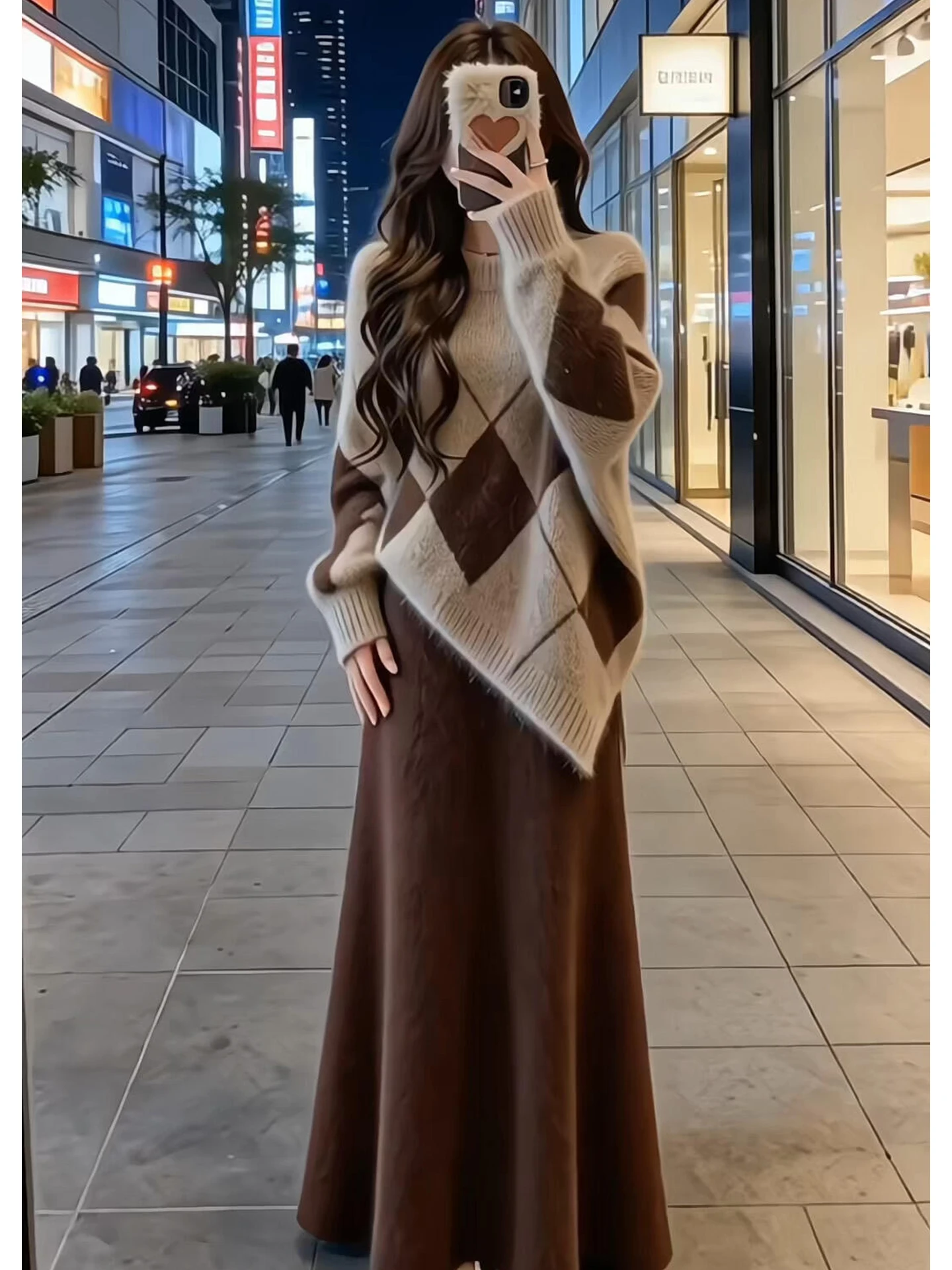 

Новый женский вязаный комплект Sweet Sle: свитер и брюки, ранняя весна 2026, популярный комплект с длинными рукавами, высоким воротником, свободного кроя, А-силуэт.