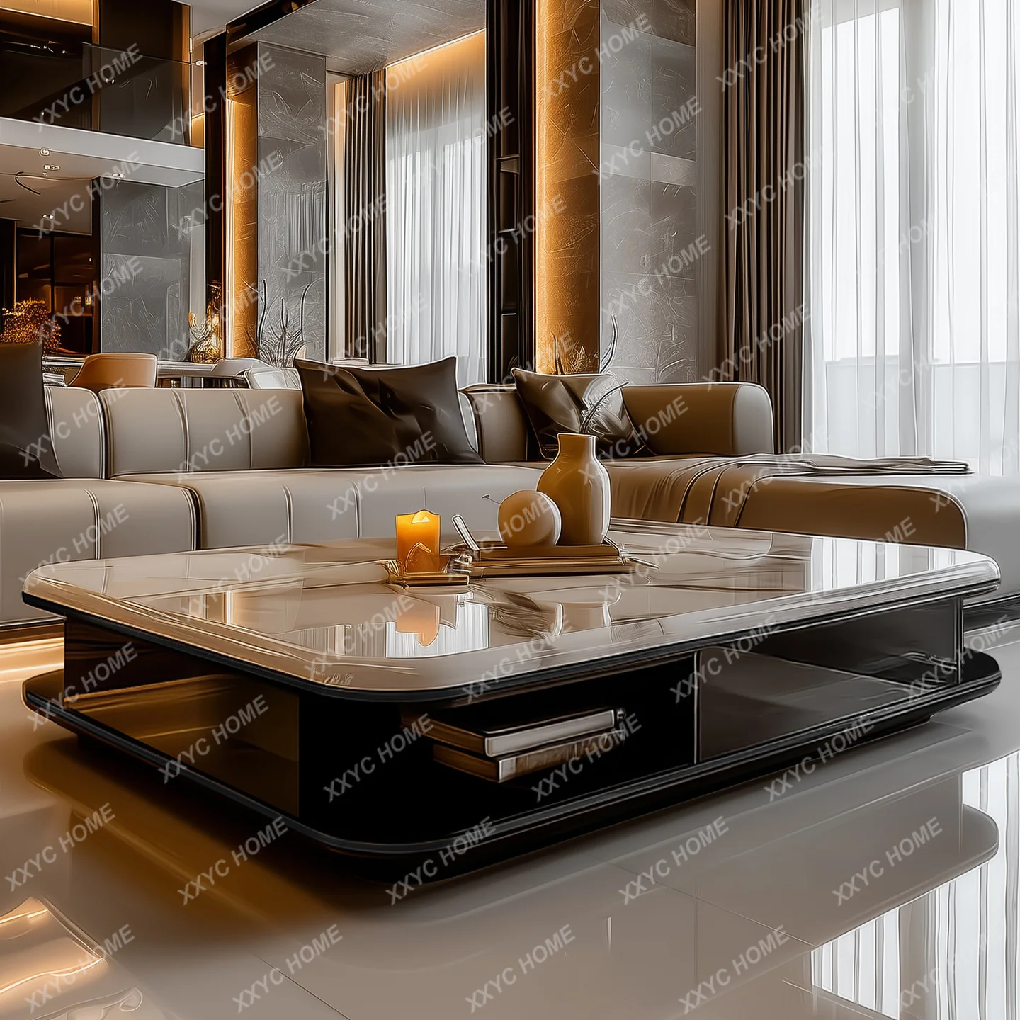 Chinese Style Large Size Coffee Table Aesthetic Trendy Interior Modern Salon Side Table Living Room Meubles Unique Furniture