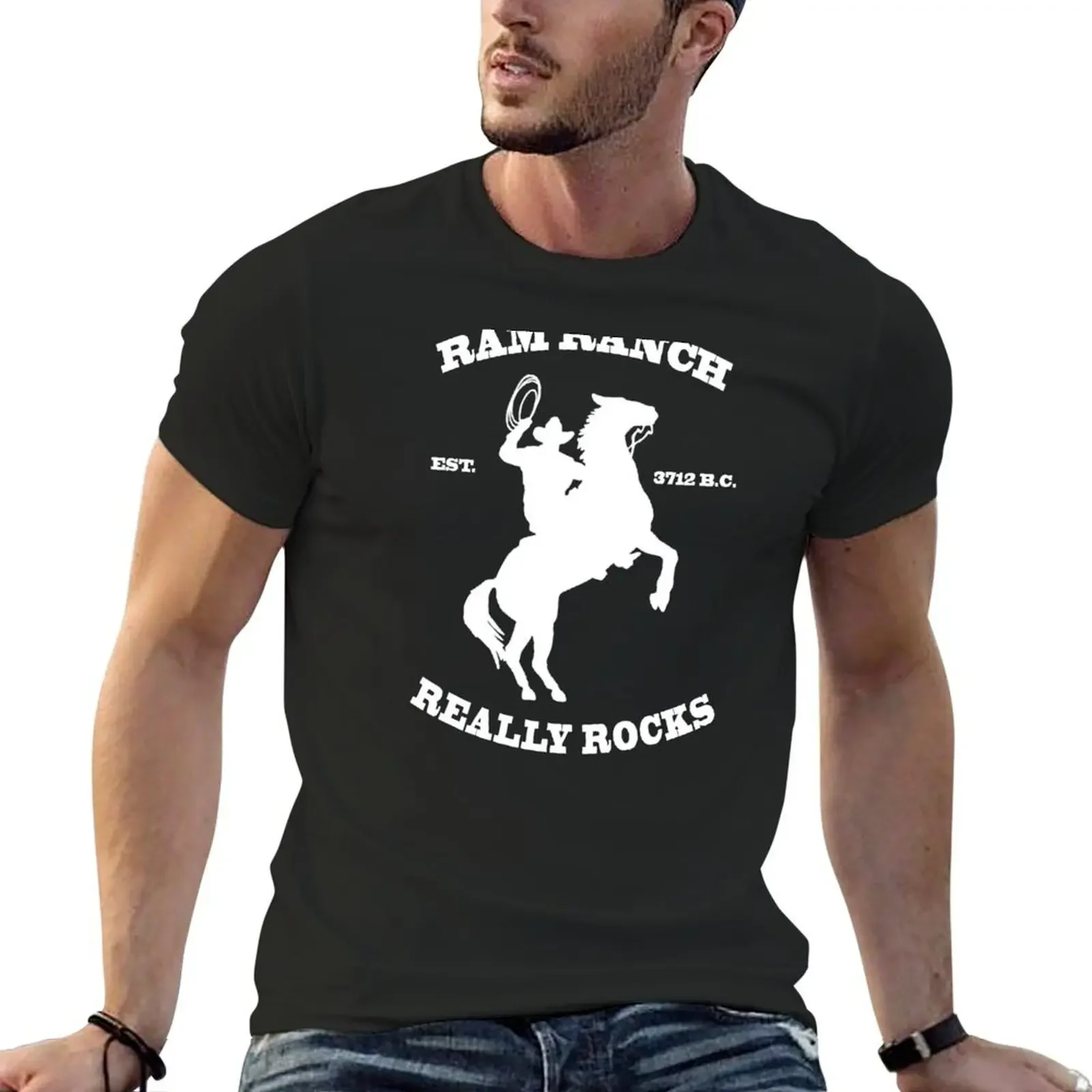 

Ram Ranch Shirt Design T-Shirt summer top hippie clothes anime clothes fruit of the loom mens t shirts