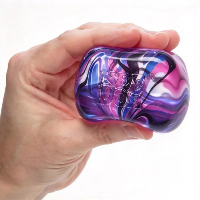Needoh Nice Cube Swirl Swirled Marble Stress Relief Toy Maltose Slow Rebound Hand Squeeze Fidget Toy For Sensory Calming Mood