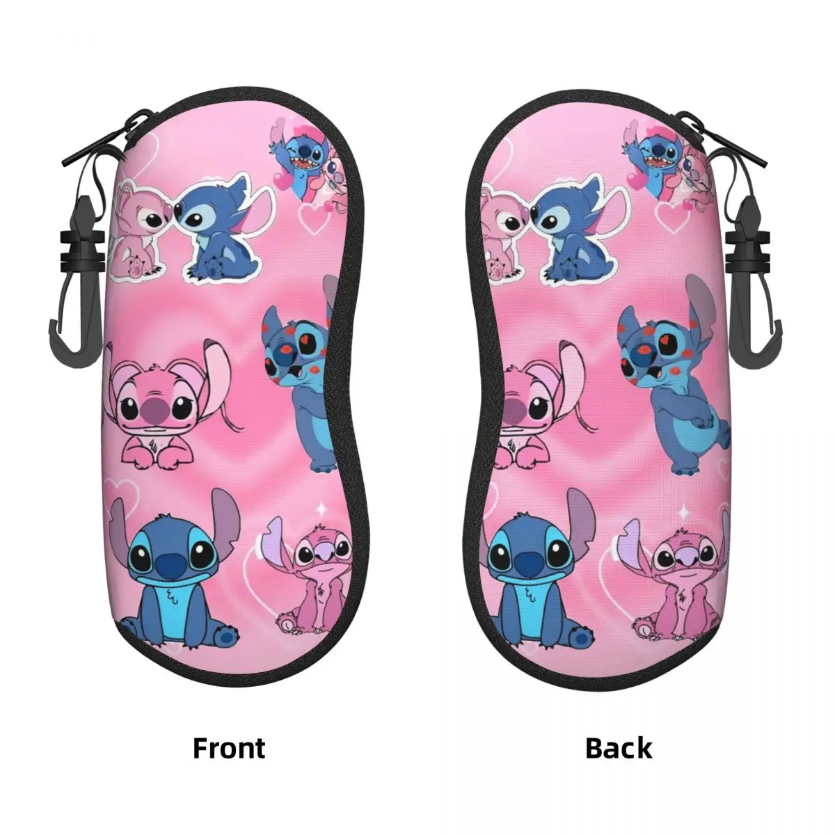 Kawaii Stitch And Angel Glasses Case Cover Female Cartoon Comic Sunglasses Case Original Eyewear Accessory Eyeglass Cases Cover