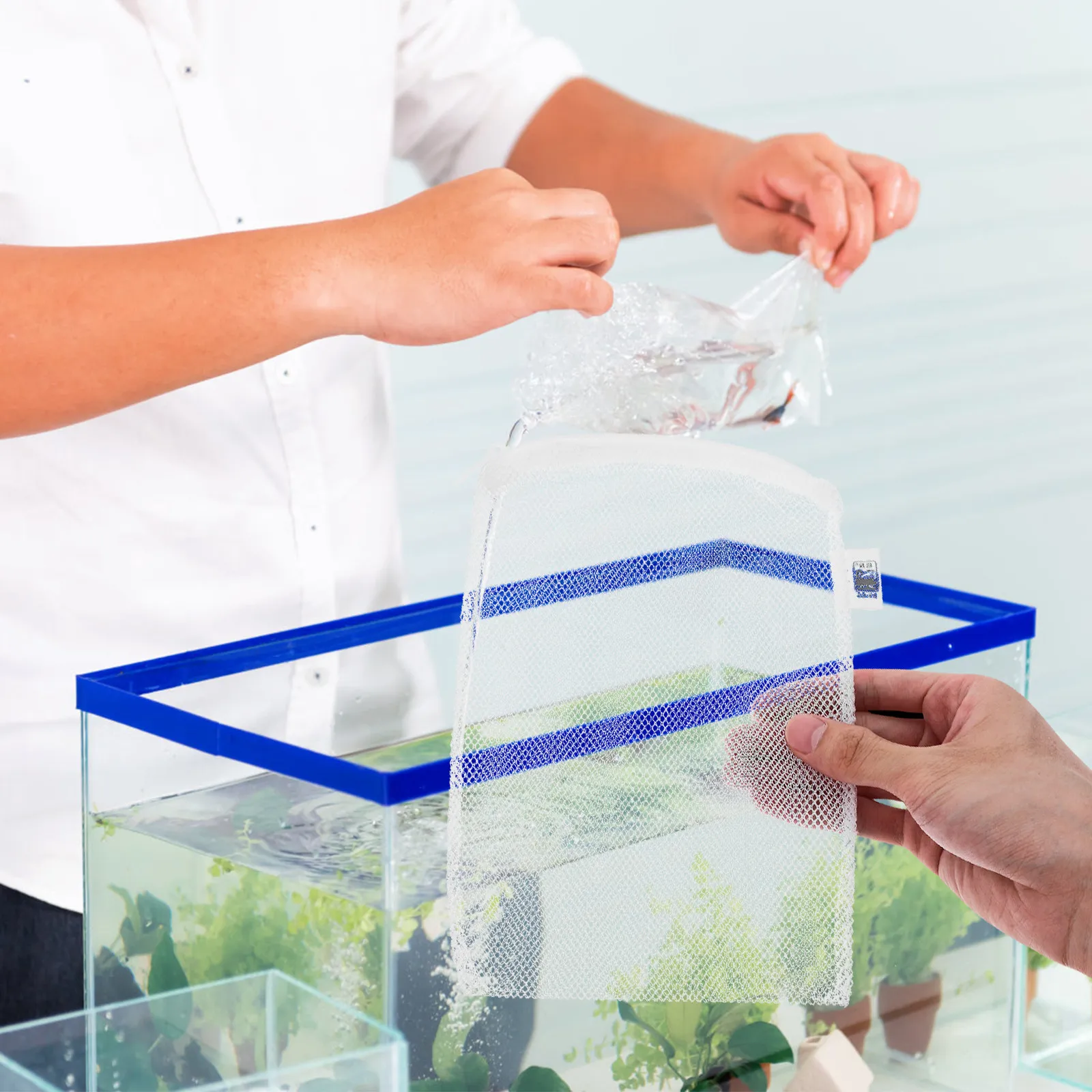 

10 шт. многоразовых фильтрующих мешков на молнии с мелкой сеткой для аквариума, для керамических колец и активированного угля, для прудов и аквариумов